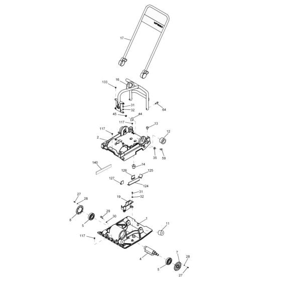 Baseplate, Guide Handle Assembly for Wacker WP2050A Plate Compactor