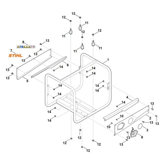 Frame for Stihl WP 600 Water Pump