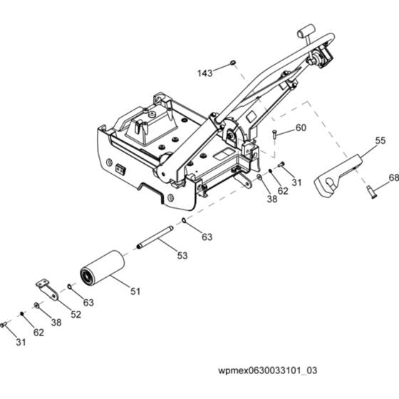 Wheel Kit Assembly for Wacker WPU1550A 5000630033 (Petrol) Rev. 114 Reversible Plate Compactors