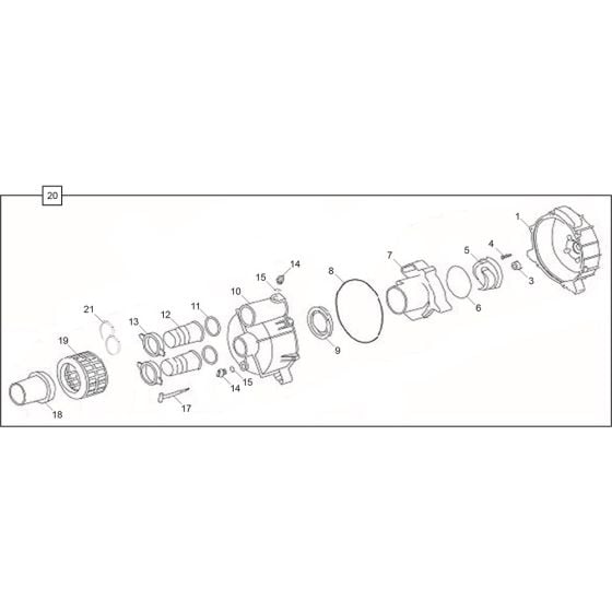 Pump Assembly for Belle WPX 3/30 Semi-Trash Water Pump