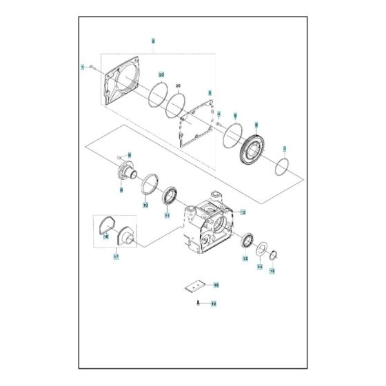 Housing Assembly for Husqvarna WS 220 Wall Saw