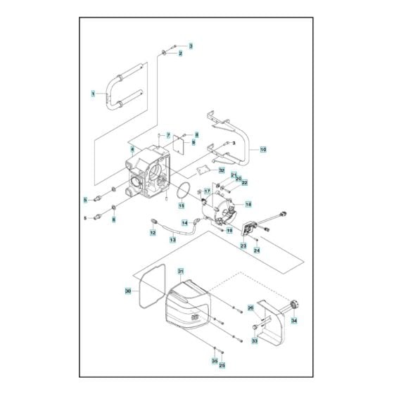 Saw Head Assembly for Husqvarna WS 220 Wall Saw