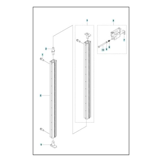 Track Assembly for Husqvarna WS 220 Wall Saw