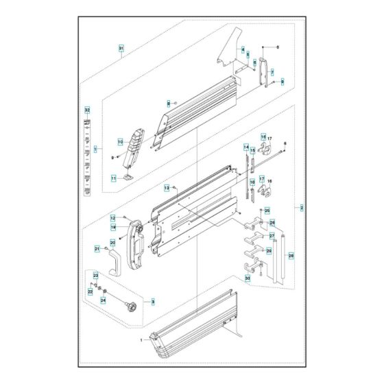 Blade Guard (600mm) Assembly for Husqvarna WS 220 Wall Saw