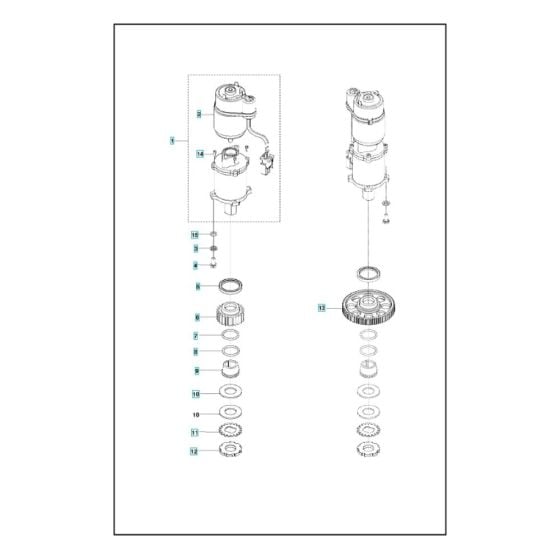 Motor Assembly for Husqvarna WS 220 Wall Saw