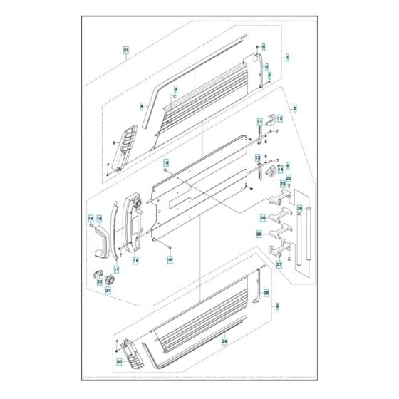 Flush Blade Guard (600mm) Assembly for Husqvarna WS 220 Wall Saw