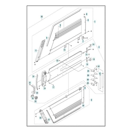 Flush Blade Guard (900mm) Assembly for Husqvarna WS 220 Wall Saw