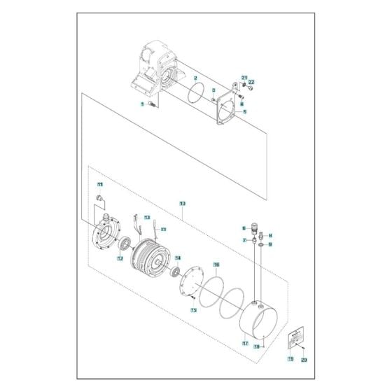 Motor Assembly -1 for Husqvarna WS 440 HF Wall Saw