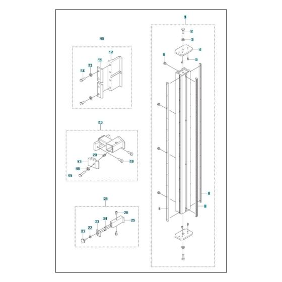 Track Assembly for Husqvarna WS 440 HF Wall Saw