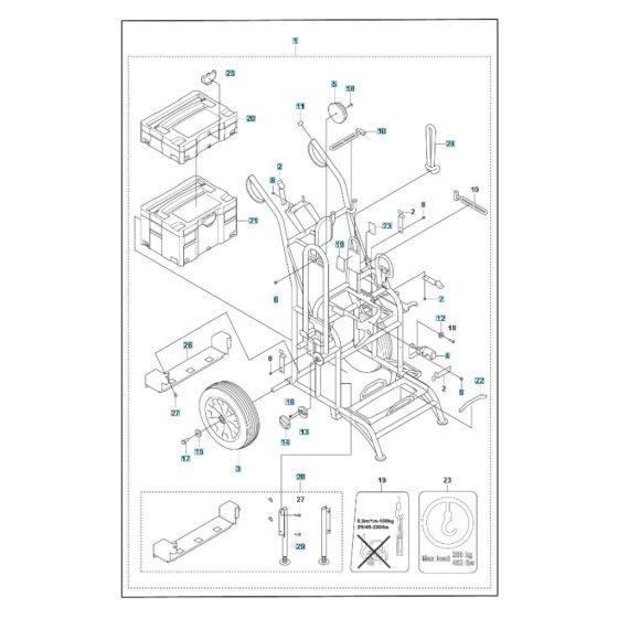 Trolley Assembly for Husqvarna WS 440 HF Wall Saw