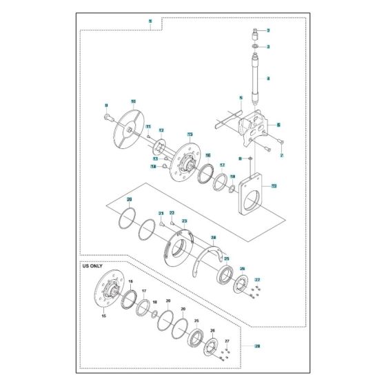 Blade Flange Assembly for Husqvarna WS 440 HF Wall Saw