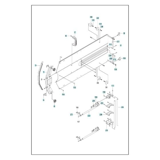 Blade Guard Flush Centre Assembly for Husqvarna WS 440 HF Wall Saw