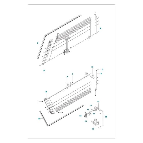 Blade Guard Flush Gable Assembly for Husqvarna WS 440 HF Wall Saw