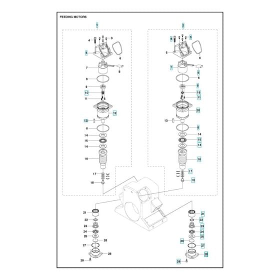 Motor Assembly for Husqvarna WS 442 HF Wall Saw