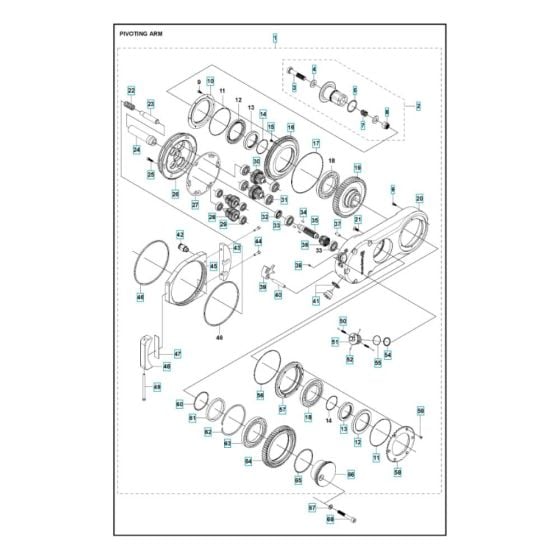 Pivoting Arm Assembly for Husqvarna WS 442 HF Wall Saw