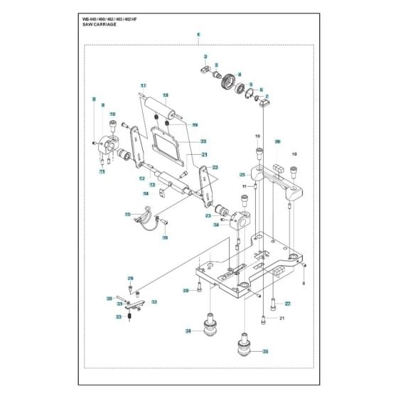 Carriage Assembly for Husqvarna WS 442 HF Wall Saw