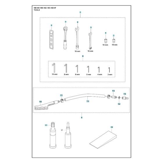 Accessories -1 for Husqvarna WS 442 HF Wall Saw