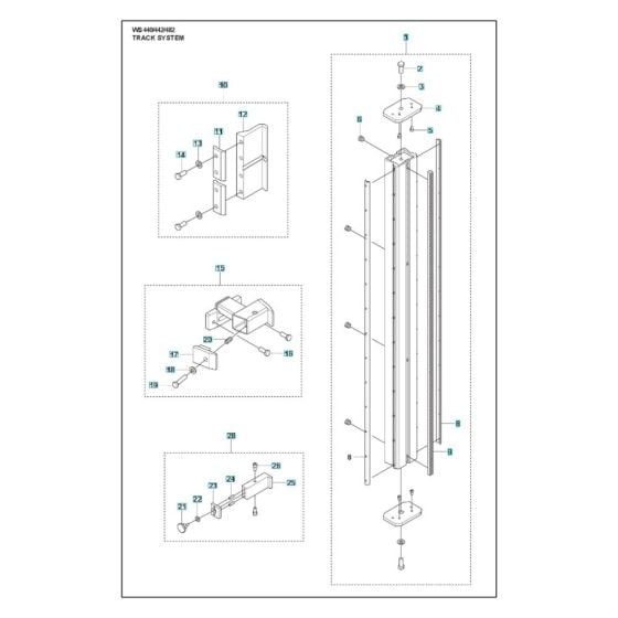 Track Assembly for Husqvarna WS 442 HF Wall Saw