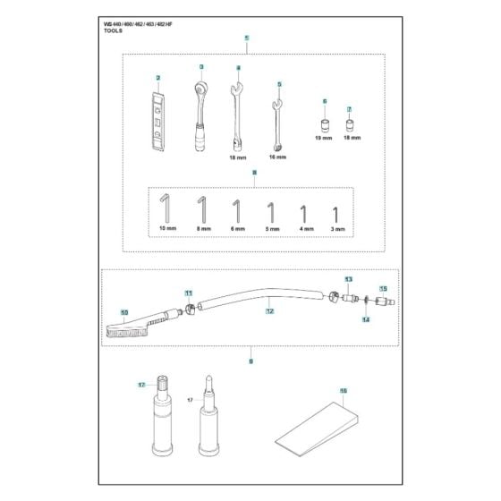 Accessories -1 for Husqvarna WS 462 Wall Saw