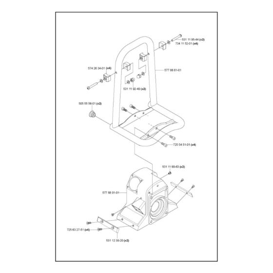 Housing Assembly for Husqvarna WS 463 Wall Saw