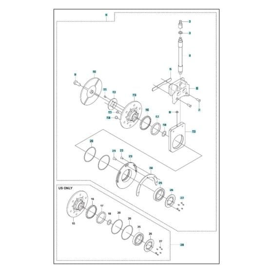 Blade Flange Assembly for Husqvarna WS 463 Wall Saw