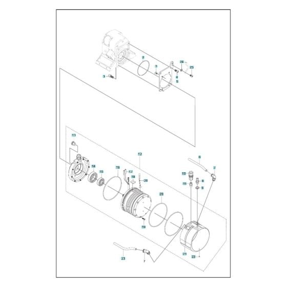 Motor Assembly -1 for Husqvarna WS 482 HF Wall Saw