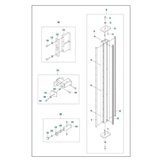 Track Assembly for Husqvarna WS 482 HF Wall Saw