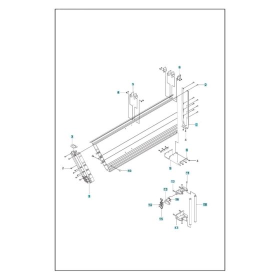 Blade Guard Gable Assembly for Husqvarna WS 482 HF Wall Saw