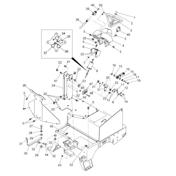 Steering Assembly for Wacker RD11 Roller