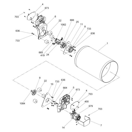 Front Drum Assembly for Wacker RD12 Roller