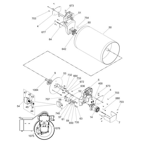 Rear Drum Assembly for Wacker RD12 Roller