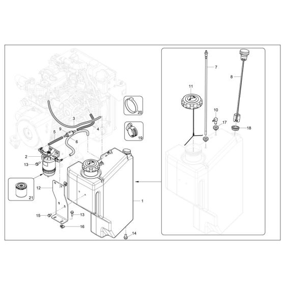 Fuel Tank Assembly for Wacker RD14 Roller