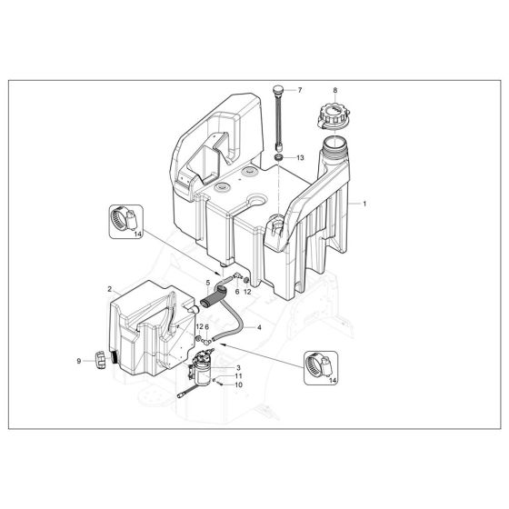 Water Tank Assembly for Wacker RD14 Roller