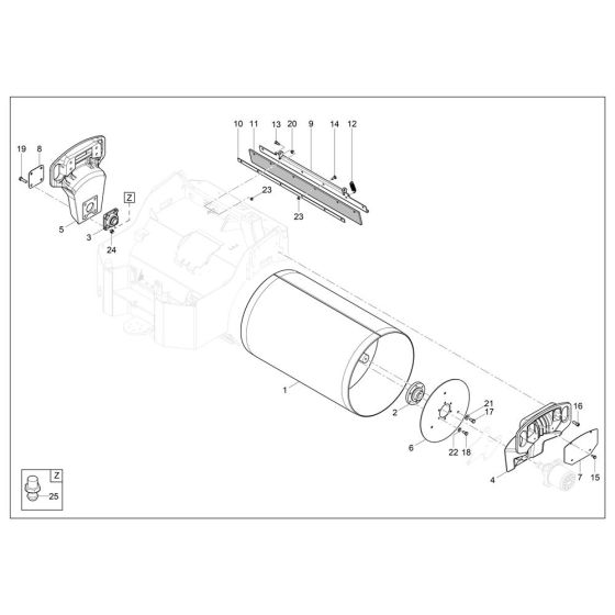 Rear Drum Assembly for Wacker RD14 Roller