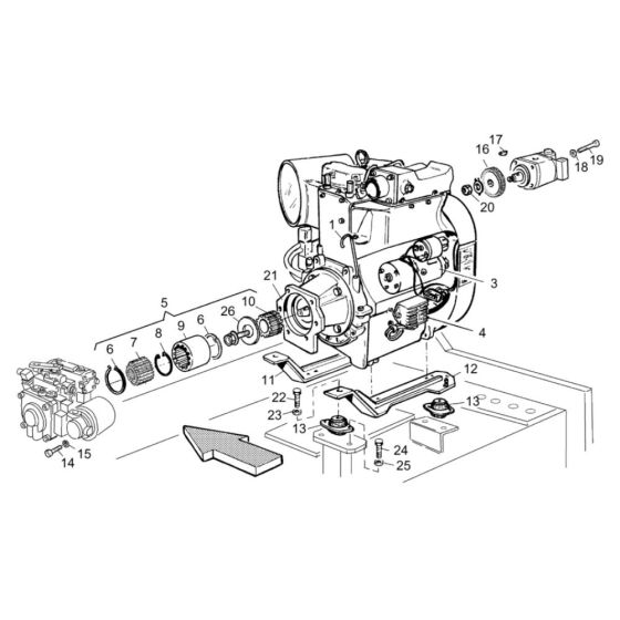 Engine Mount Assembly for Wacker RD15 Roller