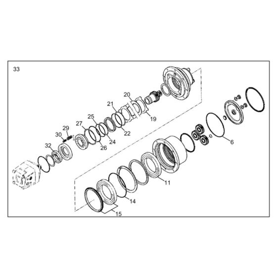 Reduction Gear Assembly for Wacker RD15 Roller