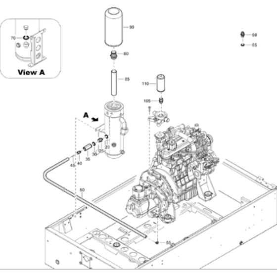 Oil System Assembly for Atlas Copco XAS 68 Kd Compressors (from s/n APP438796 onwards)