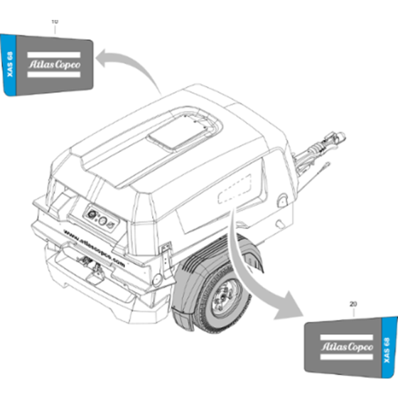 Markings-2 Assembly for Atlas Copco XAS 68 Kd Compressors (from s/n APP438796 onwards)