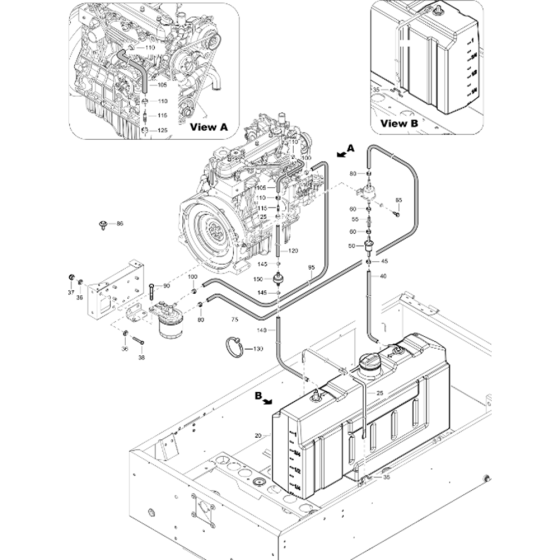 Fuel System Assembly for Atlas Copco XAS 68 Kd Compressors (from s/n APP438796 onwards)