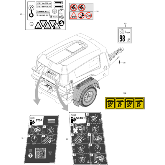 Markings-1 Assembly for Atlas Copco XAS 78 Kd Compressors (from s/n APP438745 onwards)