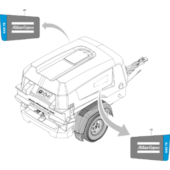 Markings-2 Assembly for Atlas Copco XAS 78 Kd Compressors (from s/n APP438745 onwards)