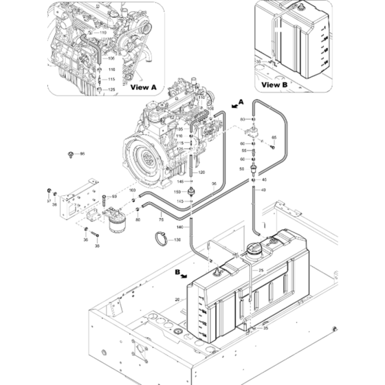 Fuel System Assembly for Atlas Copco XAS 78 Kd Compressors (from s/n APP438745 onwards)