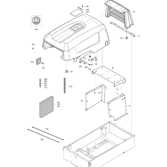 Hood Assembly for Atlas Copco XAS 88 Kd Compressors (from s/n APP441794 onwards)