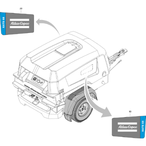 Markings-2 Assembly for Atlas Copco XATS 68 Kd Compressors (from s/n APP437379 onwards)