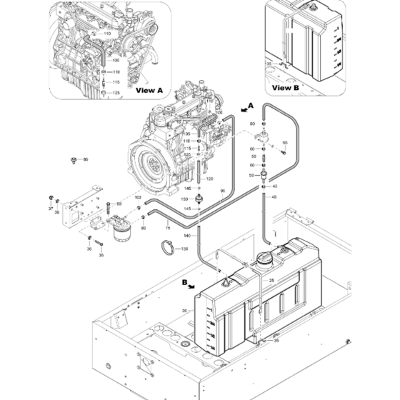 Fuel System Assembly for Atlas Copco XATS 68 Kd Compressors (from s/n APP437379 onwards)