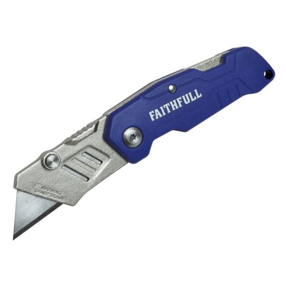 Folding Lock Back Knife Nylon Handle Metal Body & Tool Free Blade Change 