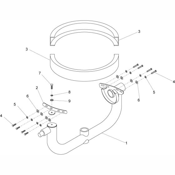 Yoke Assembly for Altrad Belle Tract Mix Site Mixer