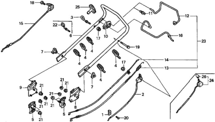 Handle Pipe for Honda HRG536C1 - PDE Lawn Mower