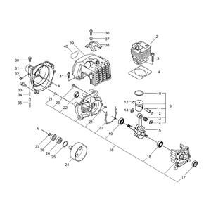 Cylinder, Crankcase, Piston for ECHO RM-410ES Brushcutter