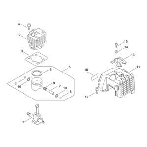 Cylinder, Piston, Crankshaft for ECHO RM-4300 Brushcutter